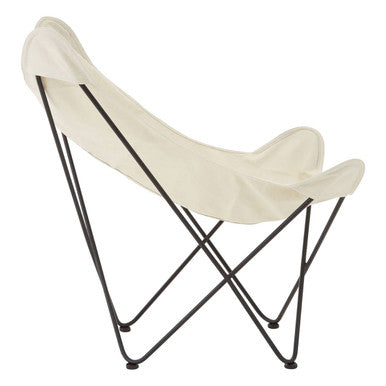 Orsina Papillon Ivory Butterfly Chair | Modern Sling Lounge Accent Chair