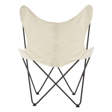 Orsina Papillon Ivory Butterfly Chair | Modern Sling Lounge Accent Chair