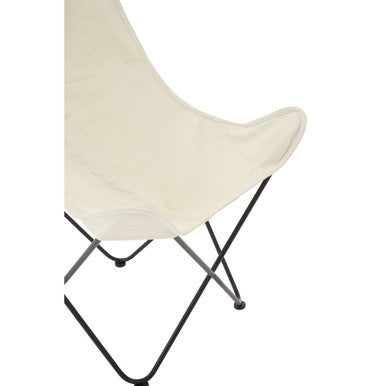 Orsina Papillon Ivory Butterfly Chair | Modern Sling Lounge Accent Chair