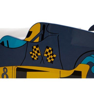 Orsina Kids Racing Car Bed – Sturdy Roadster Frame with Spoiler Shelf