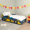 Orsina Kids Racing Car Bed – Sturdy Roadster Frame with Spoiler Shelf