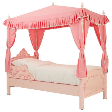 Orsina Kids Princess Palace Canopy Bed – Iron Frame with Floral Detail