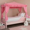 Orsina Kids Princess Palace Canopy Bed – Iron Frame with Floral Detail