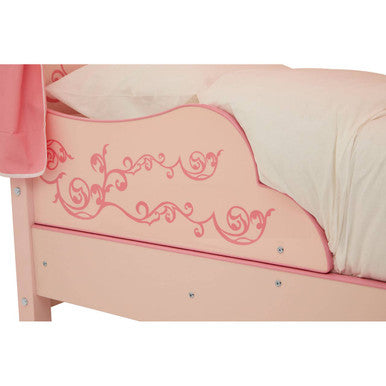 Orsina Kids Princess Palace Canopy Bed – Iron Frame with Floral Detail
