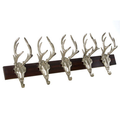 Orsina 5 Stag Head Wall Hooks – Decorative Entryway Coat Rack Hanger