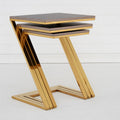 Orsina Nest of 3 Tables – Faux Snakeskin and Gold Stainless Steel
