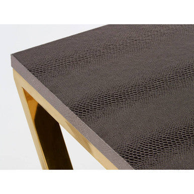 Orsina Nest of 3 Tables – Faux Snakeskin and Gold Stainless Steel