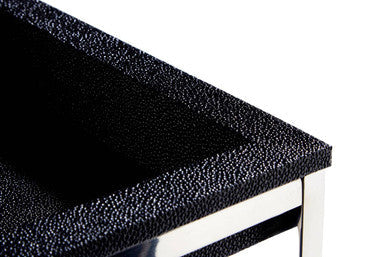 Orsina Pacific Nesting Tables | Faux Shark Skin & Stainless Steel