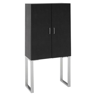 Orsina Pacific Black Faux Shark Skin Small Cabinet | Modern Storage