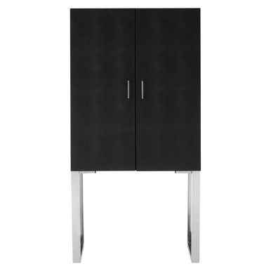 Orsina Pacific Black Faux Shark Skin Small Cabinet | Modern Storage
