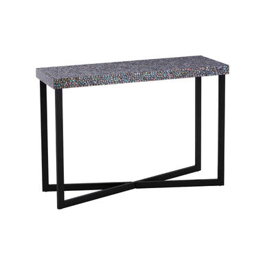 Orsina Fusion Crackle Shell Mosaic Rectangular Console Table