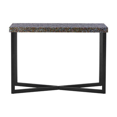Orsina Fusion Crackle Shell Mosaic Rectangular Console Table