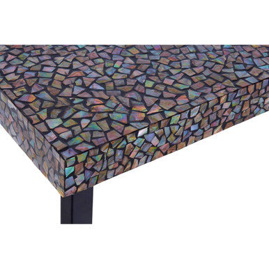 Orsina Fusion Crackle Shell Mosaic Rectangular Console Table
