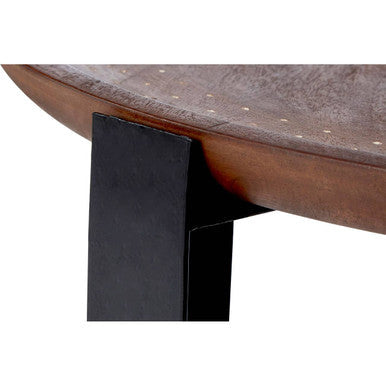 Orsina Templar Round Side Table – Modern Mango Wood Accent Table