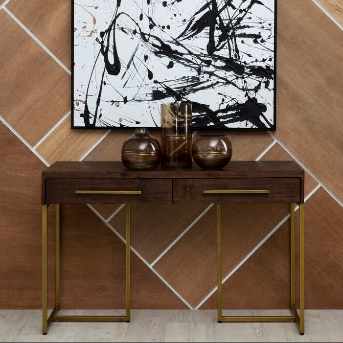 Orsina Brando Acacia Wood Effect Console Table with Storage Drawers