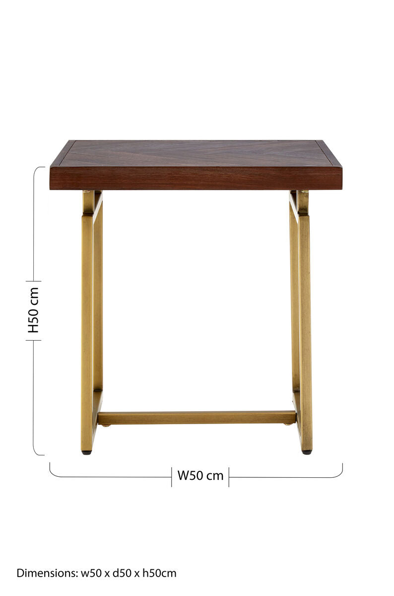 Orsina Brando Side Table – Acacia Wood Effect Bedside Accent Table