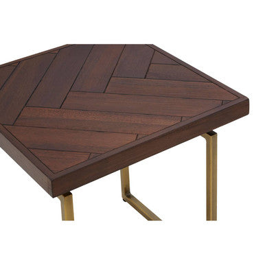 Orsina Brando Side Table – Acacia Wood Effect Bedside Accent Table