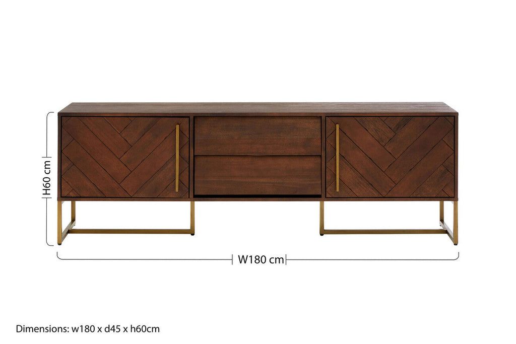 Orsina Brando TV Stand – Acacia Wood Effect Media Unit Storage