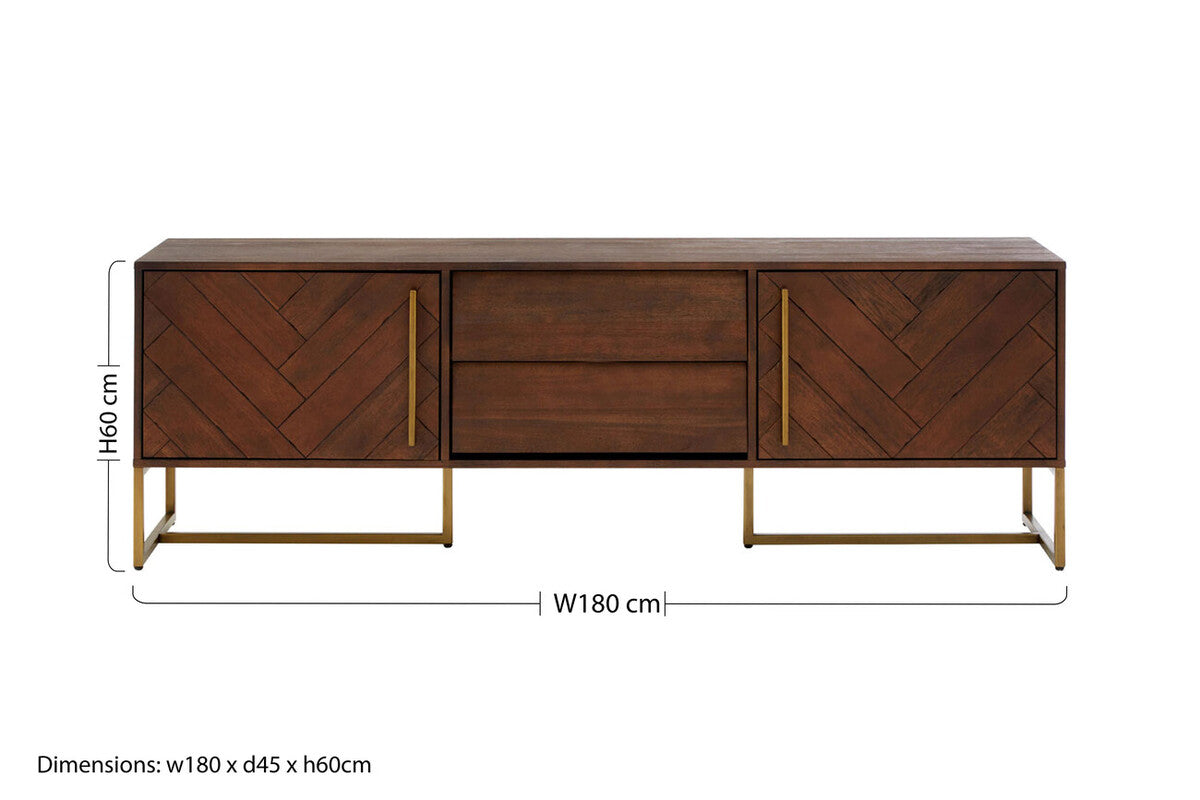 Orsina Brando TV Stand – Acacia Wood Effect Media Unit Storage