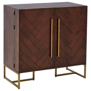 Orsina Brando Drinks Cabinet – Acacia Wood Effect Home Bar Storage