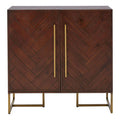 Orsina Brando Drinks Cabinet – Acacia Wood Effect Home Bar Storage