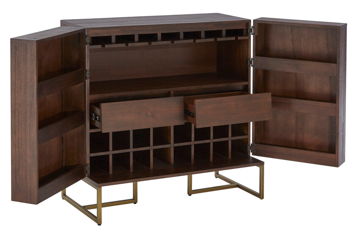Orsina Brando Drinks Cabinet – Acacia Wood Effect Home Bar Storage