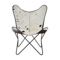 Orsina Buffalo Black and White Cowhide Butterfly Accent Lounge Chair