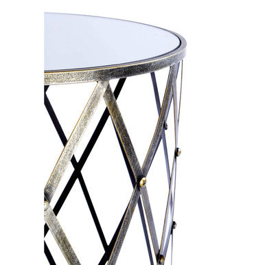 Orsina Avantis Silver Side Tables - Set of 2 Mirrored Round End Tables