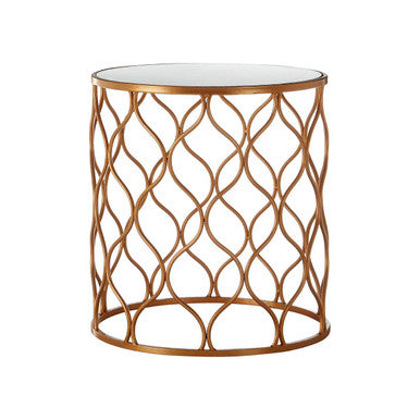 Orsina Avantis Set of 2 Mirrored Top Nesting Tables – Copper Gold