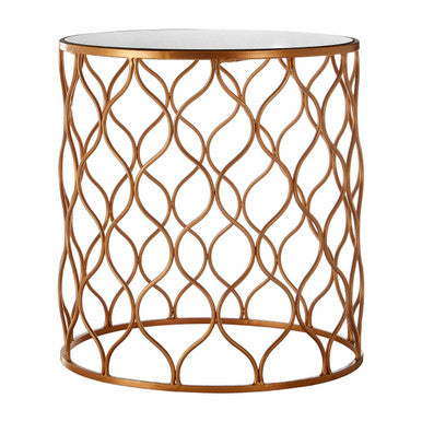 Orsina Avantis Set of 2 Mirrored Top Nesting Tables – Copper Gold
