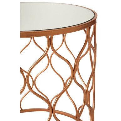 Orsina Avantis Set of 2 Mirrored Top Nesting Tables – Copper Gold