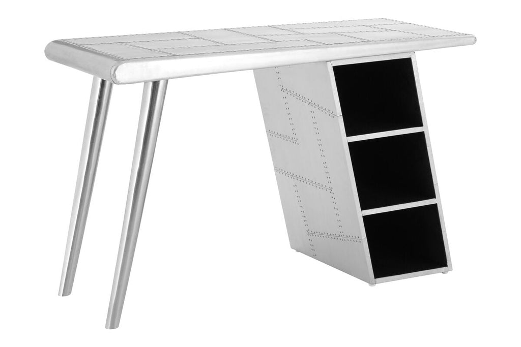 Orsina Avro Modern Writing Desk – Black and White Industrial Workstation