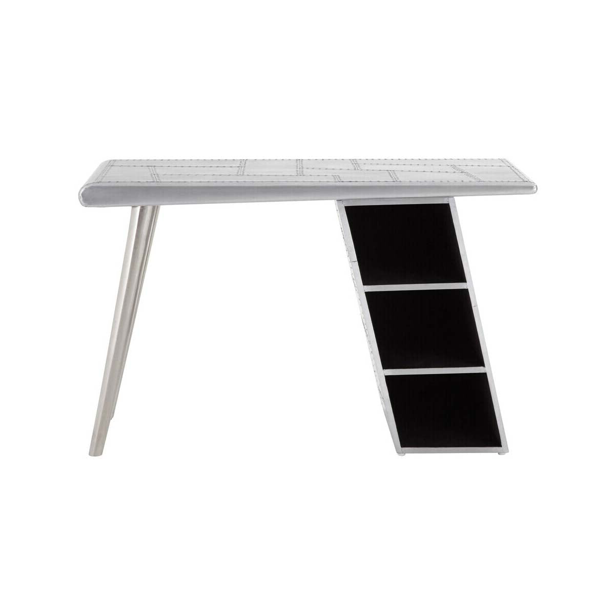 Orsina Avro Modern Writing Desk – Black and White Industrial Workstation