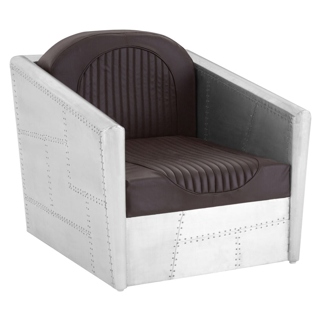 Orsina Avro Modern Armchair – Silver and Brown Lounge Occasional Chair
