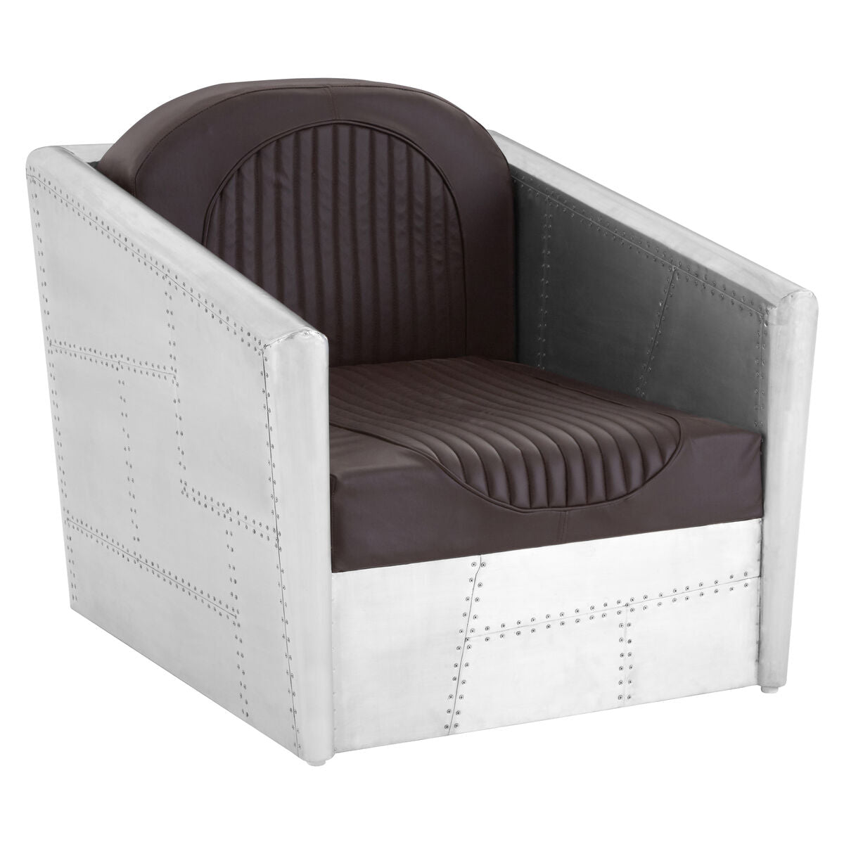 Orsina Avro Modern Armchair – Silver and Brown Lounge Occasional Chair