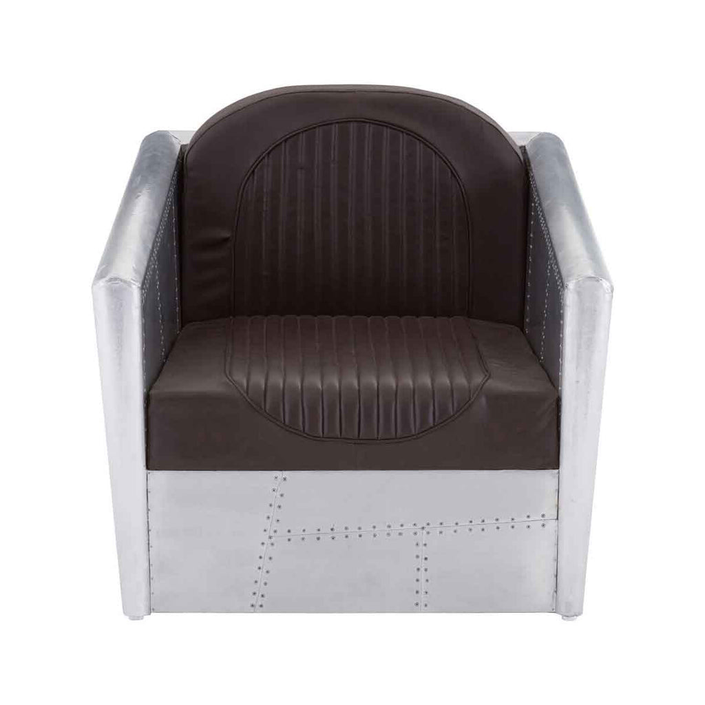 Orsina Avro Modern Armchair – Silver and Brown Lounge Occasional Chair