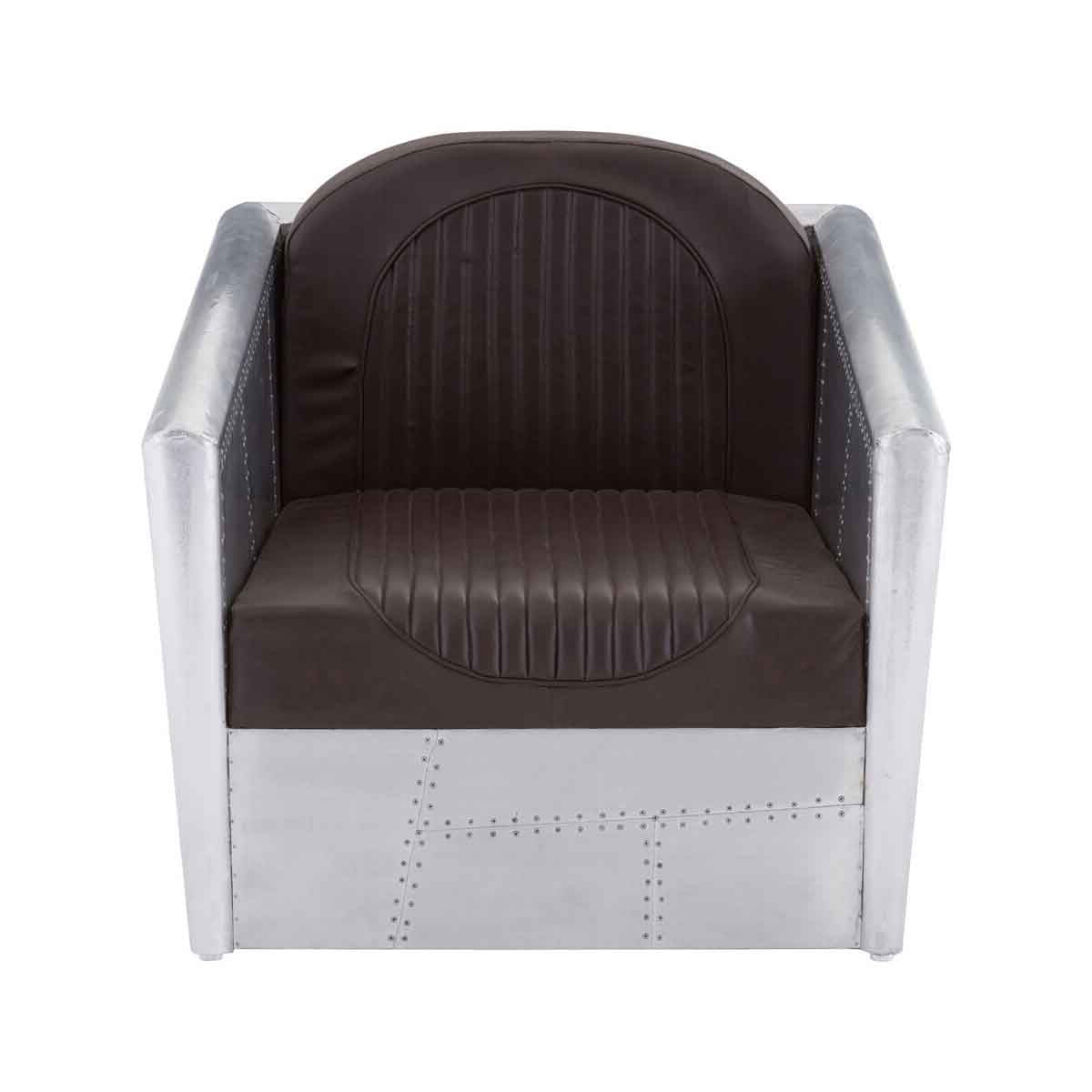 Orsina Avro Modern Armchair – Silver and Brown Lounge Occasional Chair
