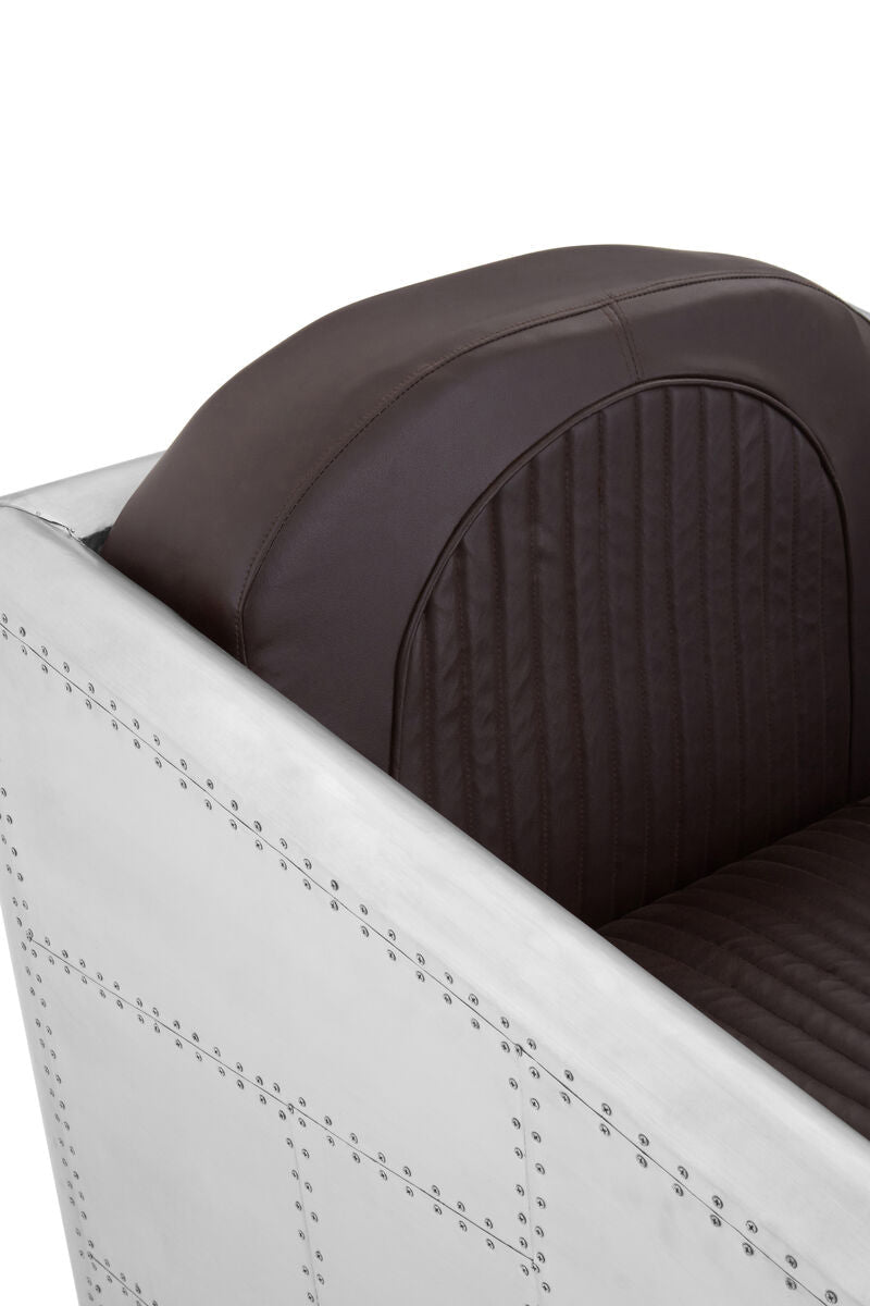Orsina Avro Modern Armchair – Silver and Brown Lounge Occasional Chair