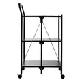 Orsina Harlow Black Rectangular Folding Kitchen Trolley Serving Cart