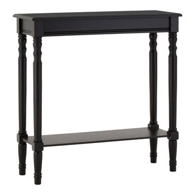 Orsina Heritage Black Console Table – Slim Natural Wood Entryway Desk