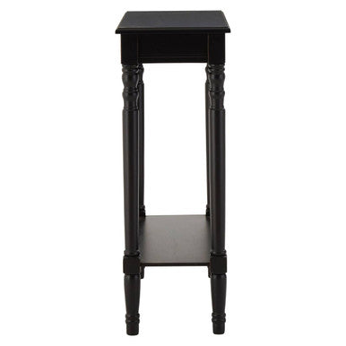 Orsina Heritage Black Console Table – Slim Natural Wood Entryway Desk