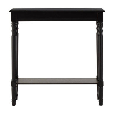 Orsina Heritage Black Console Table – Slim Natural Wood Entryway Desk