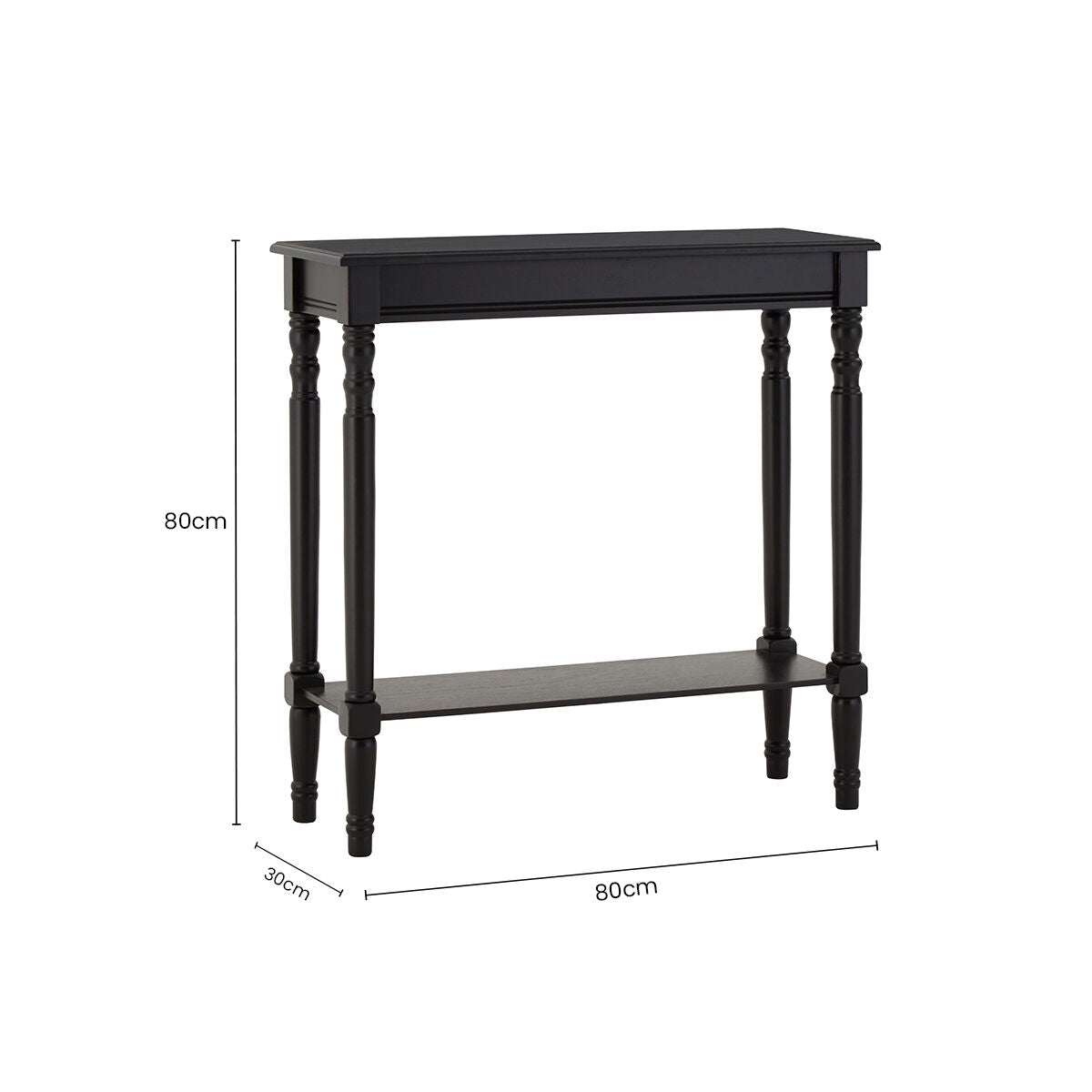 Orsina Heritage Black Console Table – Slim Natural Wood Entryway Desk