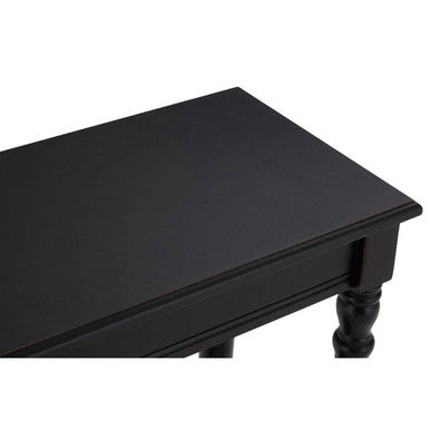 Orsina Heritage Black Console Table – Slim Natural Wood Entryway Desk