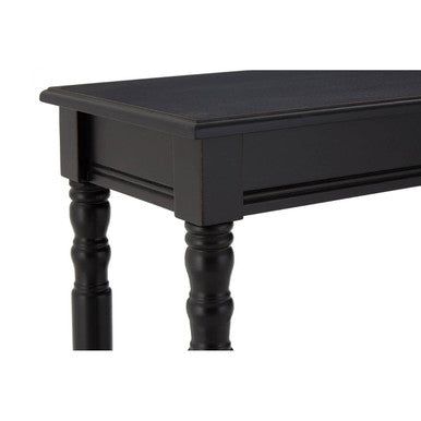 Orsina Heritage Black Console Table – Slim Natural Wood Entryway Desk
