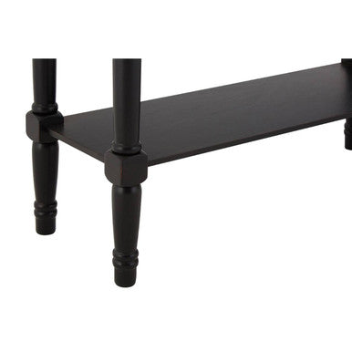 Orsina Heritage Black Console Table – Slim Natural Wood Entryway Desk