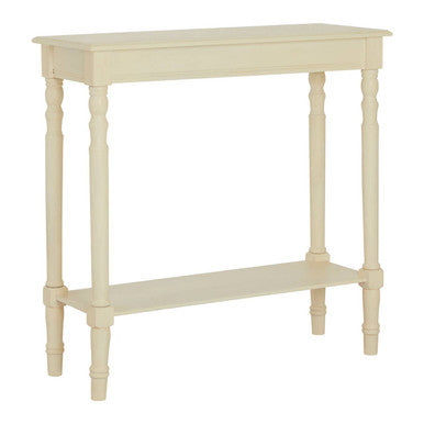 Orsina Heritage Ivory Console Table – White Pine Wood Rectangular