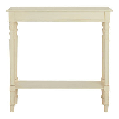 Orsina Heritage Ivory Console Table – White Pine Wood Rectangular