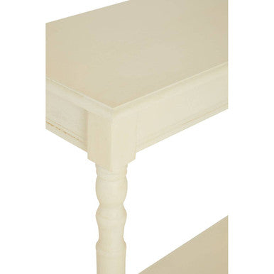 Orsina Heritage Ivory Console Table – White Pine Wood Rectangular