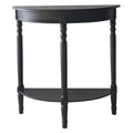 Orsina Heritage Black Pine Wood Half Moon Console Table with Spindle Legs